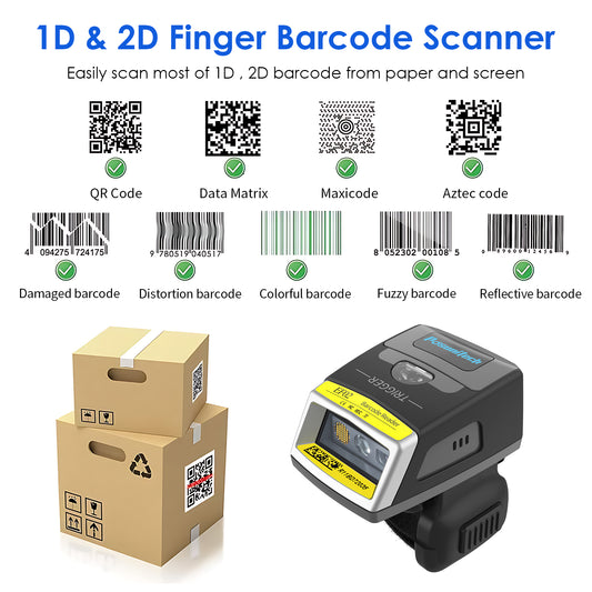 EF02 Wireless Bluetooth Ring 2D Scanner