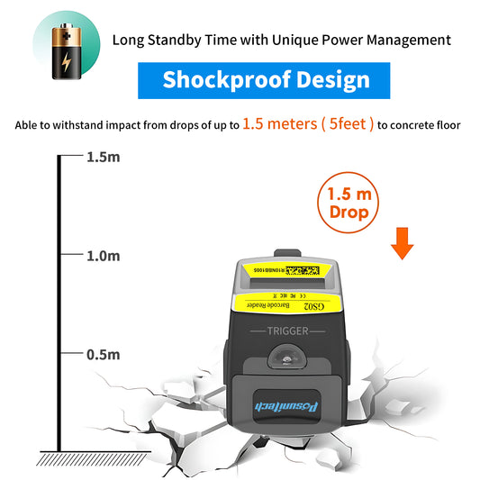 Glove Barcode Scanner 2D GS02 Wearable Wireless Bluetooth Barcode Reader with Zebra Scan Engine