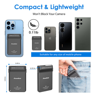 M2 backclip Barcode Scanner, Wireless Bluetooth 2D Barcode Scanner, Compatible with Multiple Mobile Phone Models