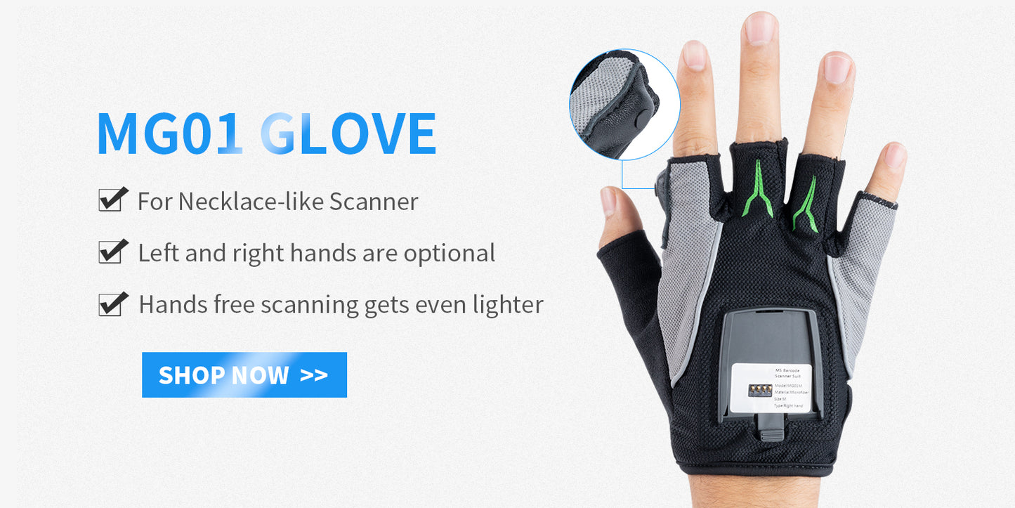 Posunitech Finger Triger Glove Right Hand MG01 for 1D / 2D Imager Wireless Barcode Scanner Dustproof Laser Barcode Reader