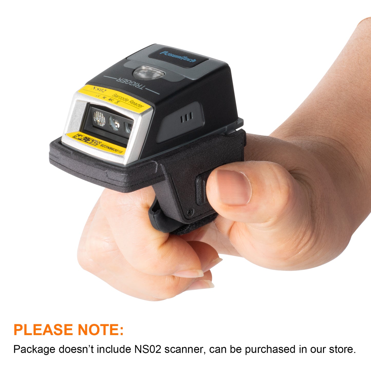Posunitech Ring base Right Hand OF01 for 1D/2D Imager Mini Pocket Barcode Scanner Warehouse Pickup, Wearable Wrist Straps Hands-Free Wireless Storage Reader