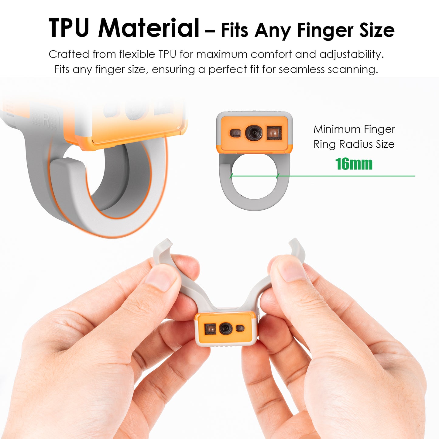 Ultra-light Tiny Ring Barcode Scanner reader T3