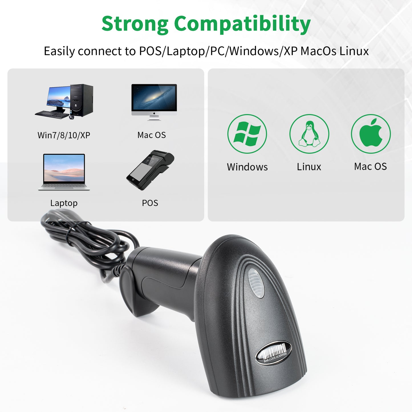 Barcode Scanner USB Handheld Barcode Reader 