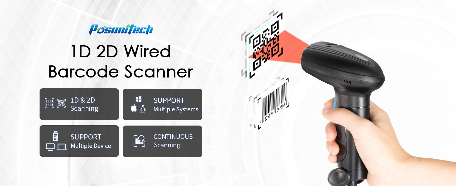 Barcode Scanner USB Handheld Barcode Reader