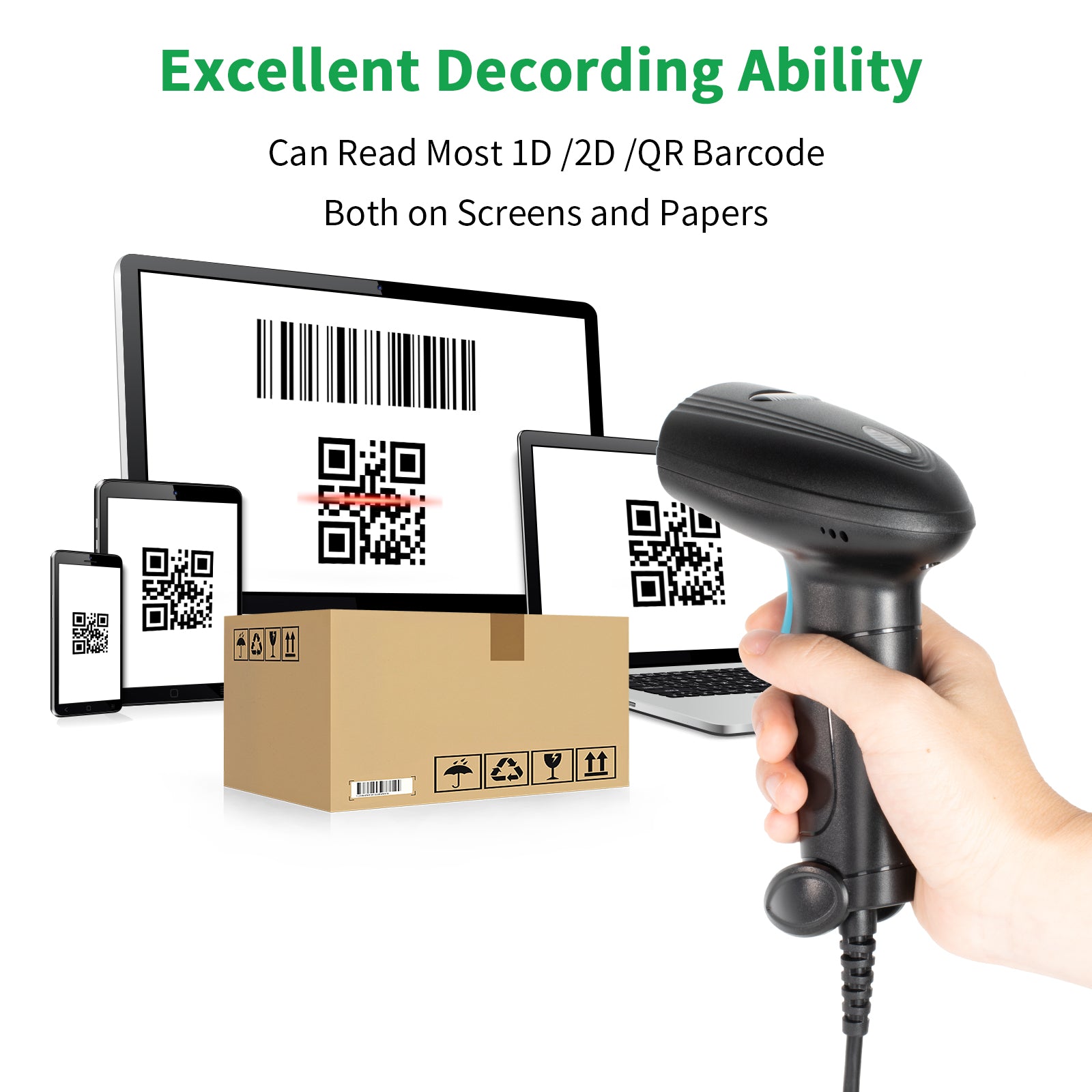 Barcode Scanner USB Handheld Barcode Reader