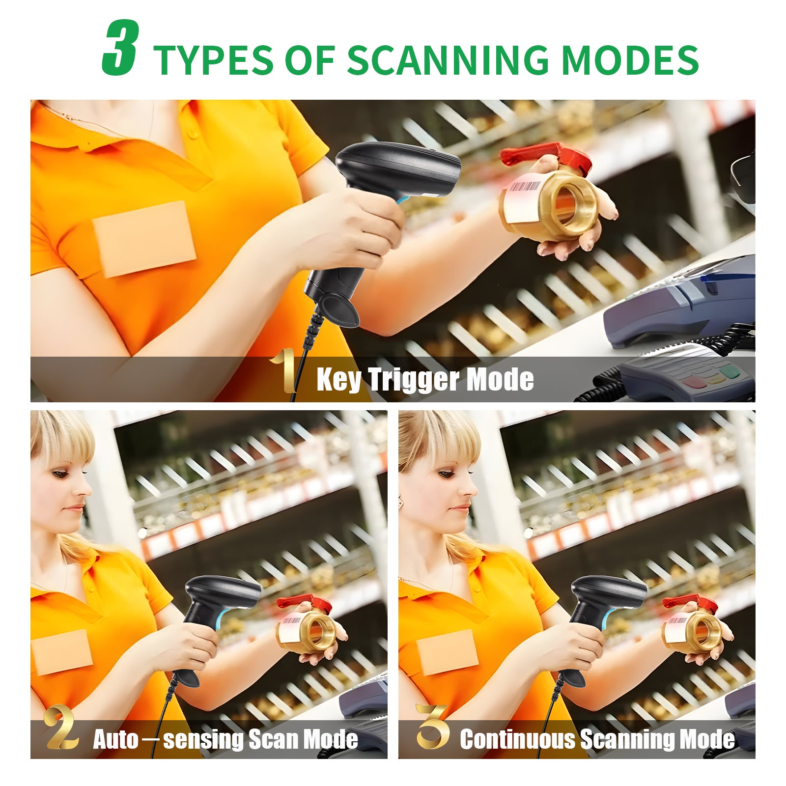 Barcode Scanner USB Handheld Barcode Reader 